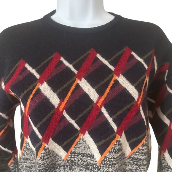 Rare Jill Sander Bold Geometric Sigrid Calon Artwork Crewneck Wool Sweater 34 - Picture 3 of 9